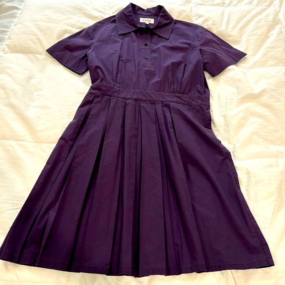 Leya Pleated Shirt Dress with pockets, Size S